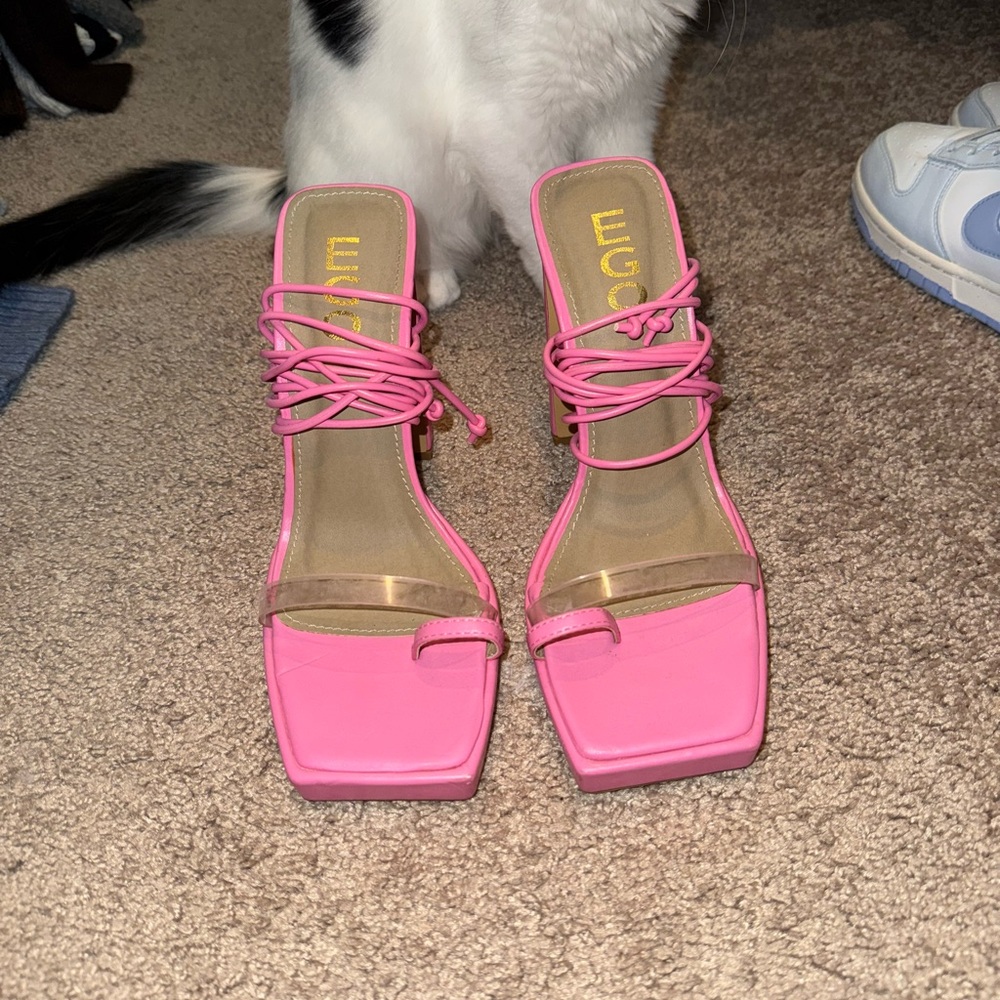 EGO Pink Strappy Heels